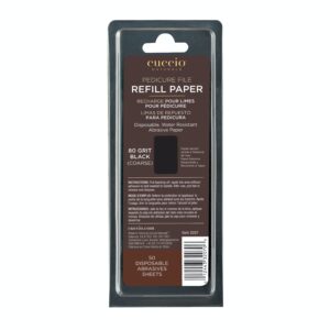 Stainless Steel Pedicure File Abrasive Paper Refill (Black 80 grit) 50 Pack