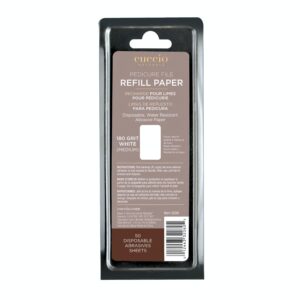 Stainless Steel Pedicure File Abrasive Paper Refill (White 180 grit) 50 Pack
