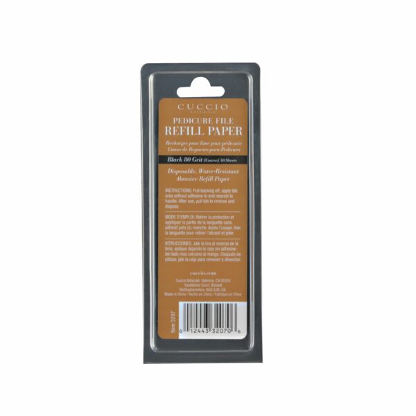 Stainless Steel Pedicure File Abrasive Paper Refill (Black 80 grit) 1200 Pack