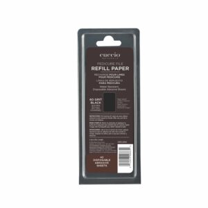 Stainless Steel Pedicure File Abrasive Paper Refill (Black 60 grit) 42 Pack